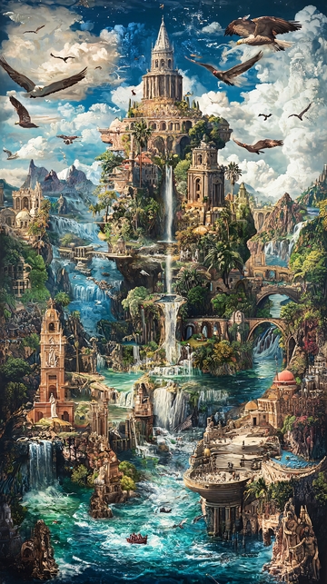 奇幻山水建筑群