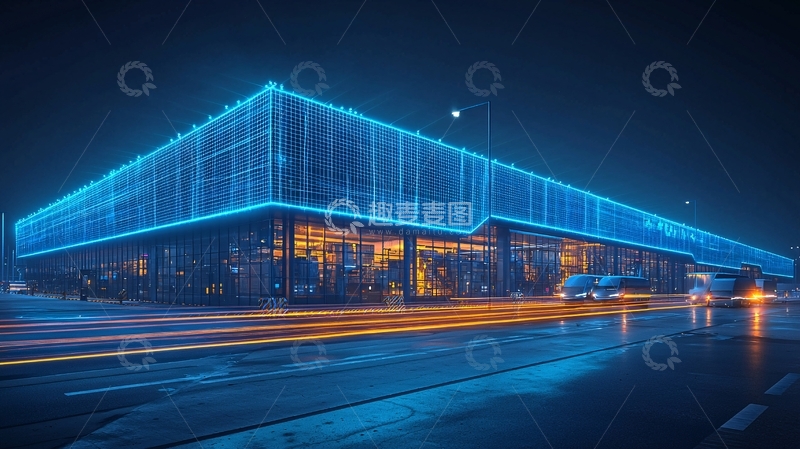 高清大图下载【趣麦麦图】未来感建筑夜景