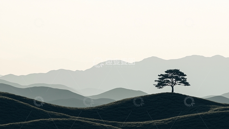 高清大图下载【趣麦麦图】孤树