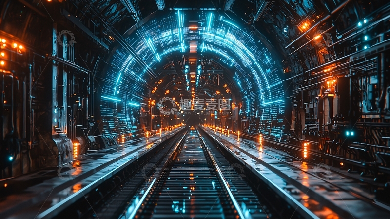 高清大图下载【趣麦麦图】科幻地下隧道内部结构