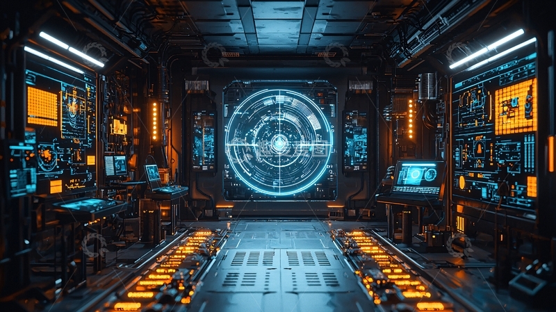 高清大图下载【趣麦麦图】未来科技感控制室