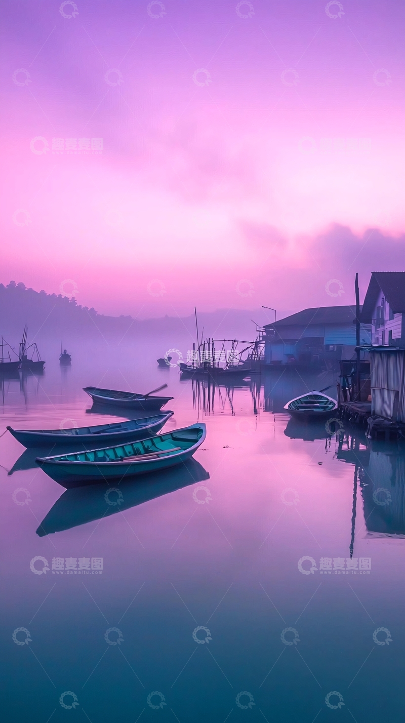 高清大图下载【趣麦麦图】紫色日出