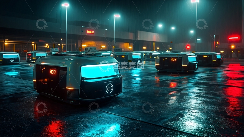 高清大图下载【趣麦麦图】自动驾驶送货车