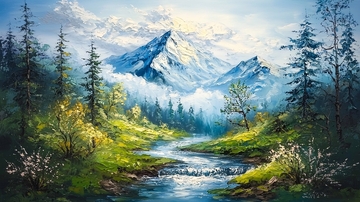 山间溪流