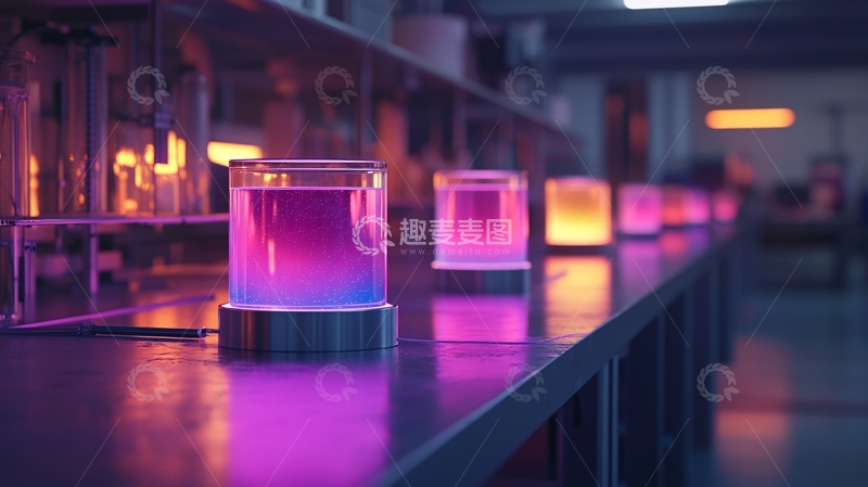 高清大图下载【趣麦麦图】实验室内彩色液体容器