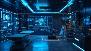 未来科技感控制室