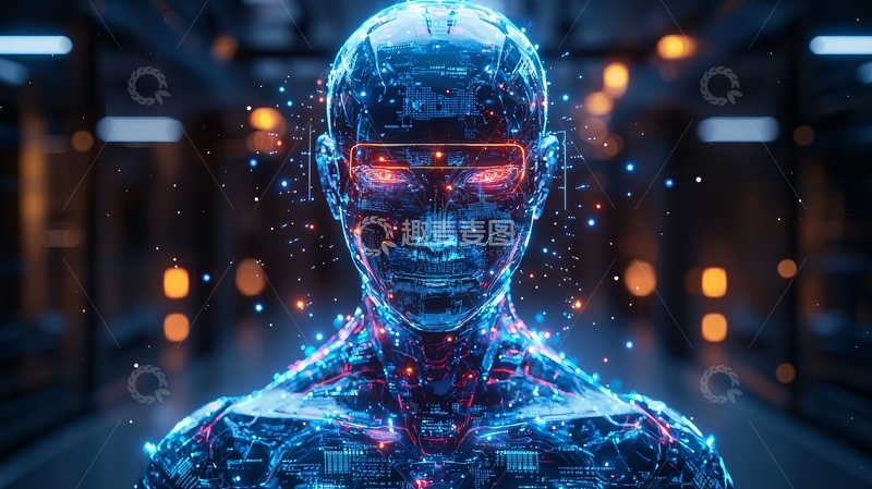 高清大图下载【趣麦麦图】未来科技感AI人像