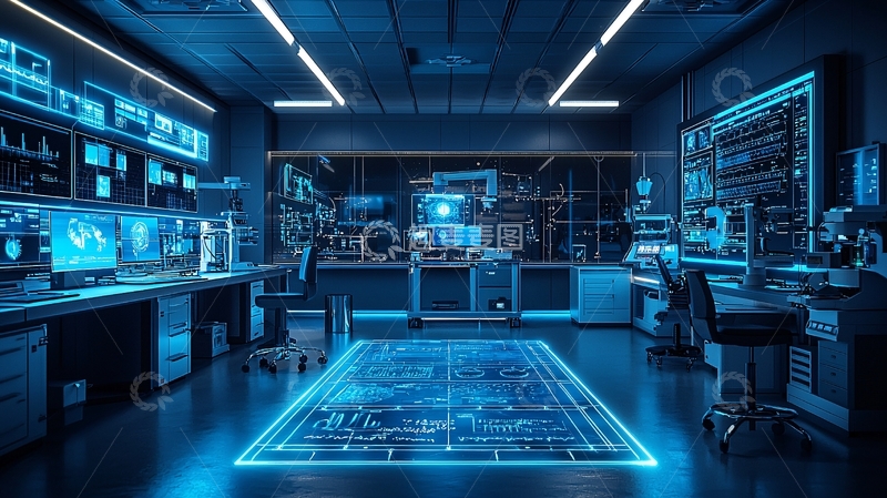 高清大图下载【趣麦麦图】未来科技感实验室内部
