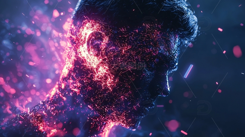 科技感人像分解重组