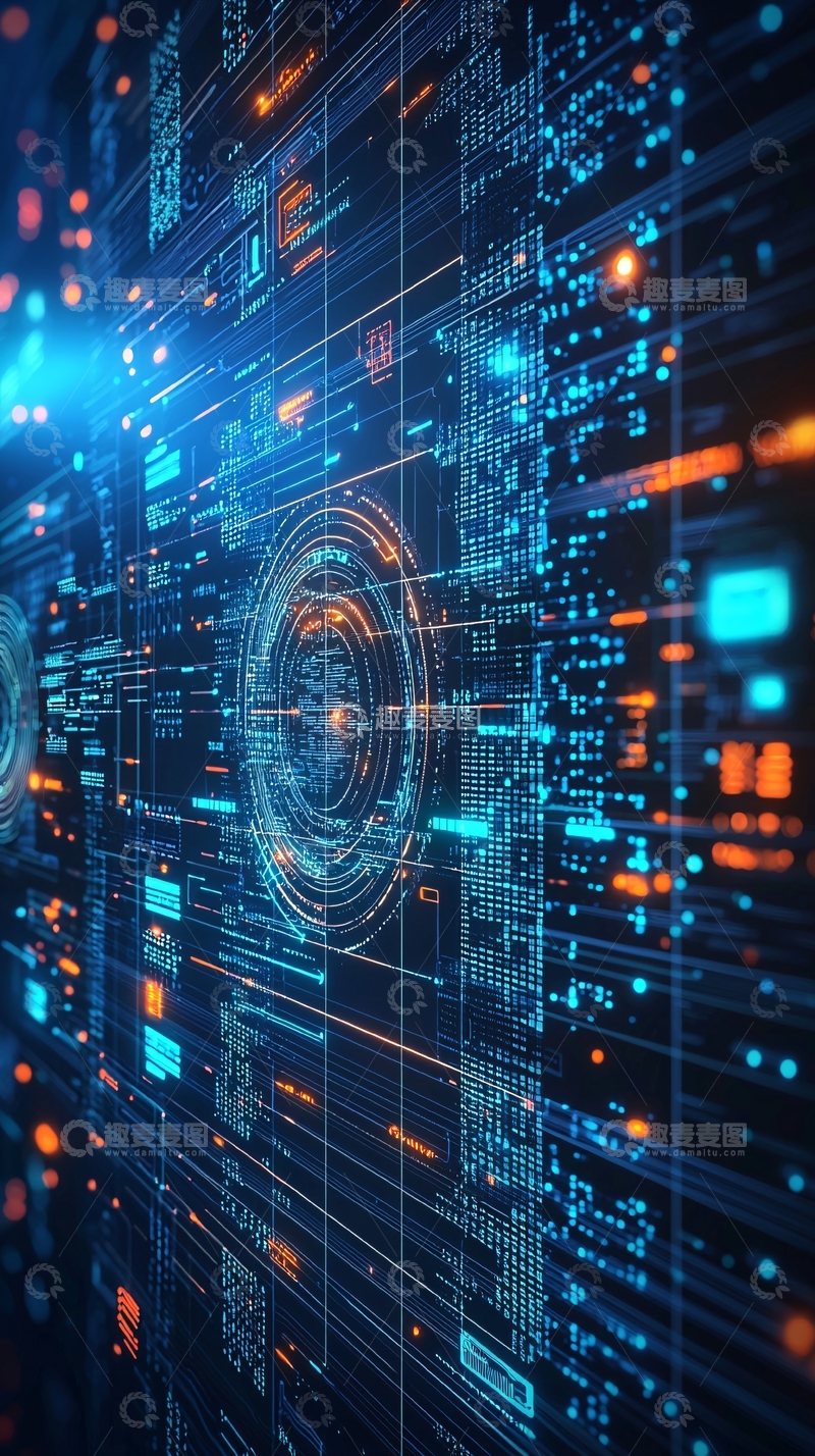 高清大图下载【趣麦麦图】科技感电路板数据流