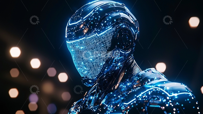 高清大图下载【趣麦麦图】科技感蓝色人像