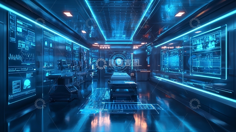 高清大图下载【趣麦麦图】未来科技感的控制室