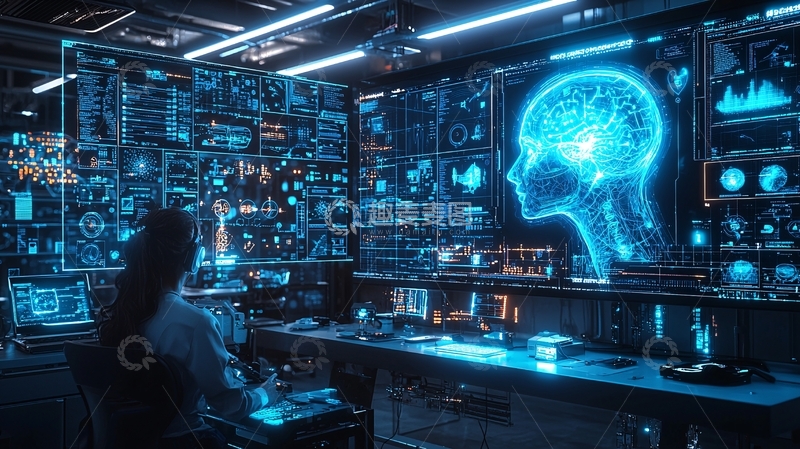 高清大图下载【趣麦麦图】未来科技感控制室