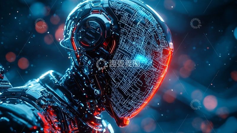 高清大图下载【趣麦麦图】未来科技感机器人头部特写