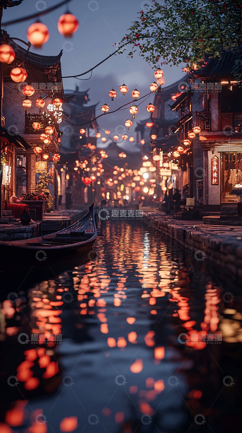 高清大图下载【趣麦麦图】古风夜景5