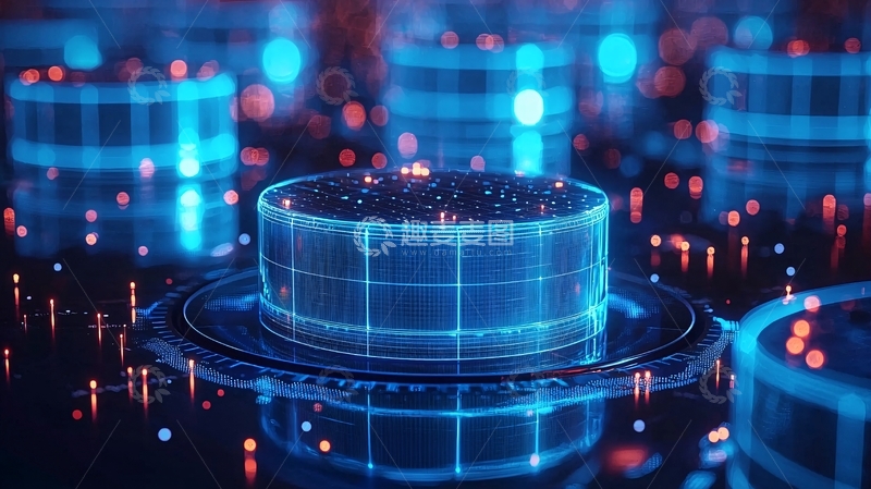 高清大图下载【趣麦麦图】未来科技感的蓝色数据存储