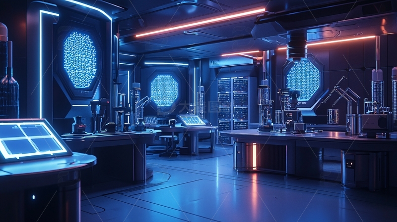 高清大图下载【趣麦麦图】科技感实验室内部