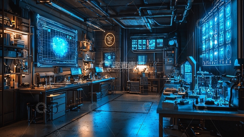 高清大图下载【趣麦麦图】未来科技感实验室