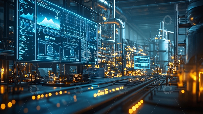 高清大图下载【趣麦麦图】未来工厂夜景工业场景