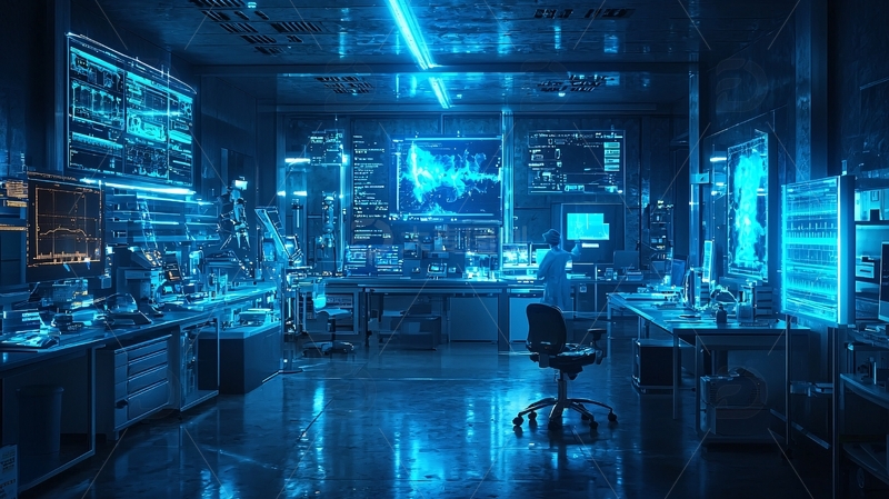 高清大图下载【趣麦麦图】未来感实验室场景