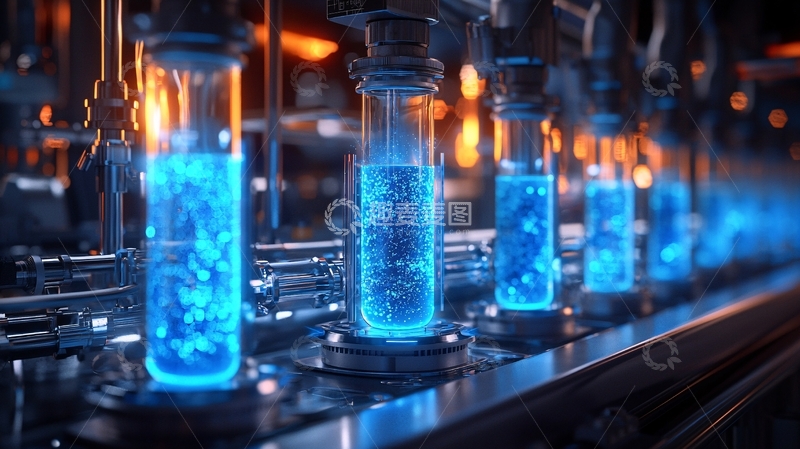 高清大图下载【趣麦麦图】蓝色液体试管科技感