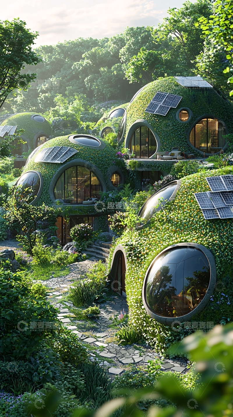 高清大图下载【趣麦麦图】绿色生态未来住宅
