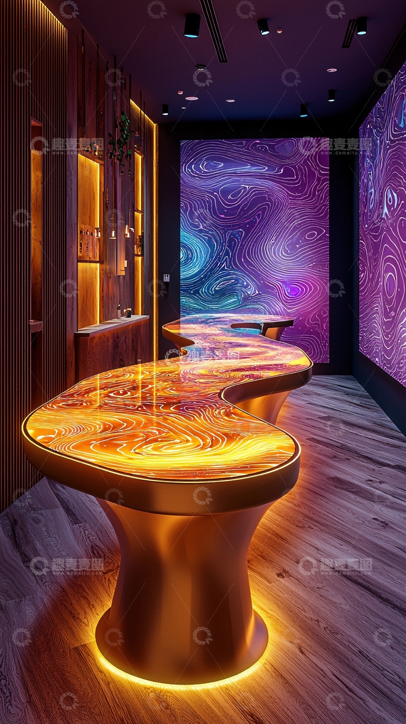 高清大图下载【趣麦麦图】创意发光桌子空间