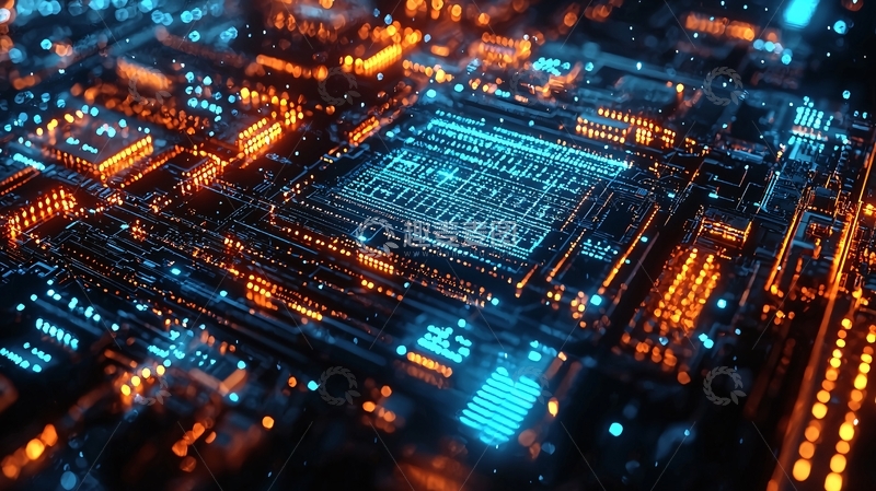 高清大图下载【趣麦麦图】科技感电路板城市夜景