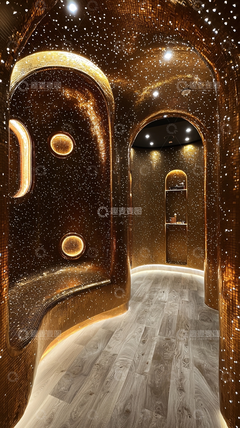 高清大图下载【趣麦麦图】金光闪耀的隧道走廊