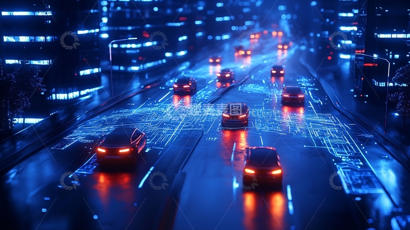 高清大图下载【趣麦麦图】未来城市夜景车流