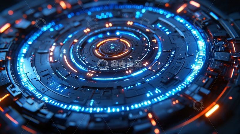 高清大图下载【趣麦麦图】科技感圆形电路板