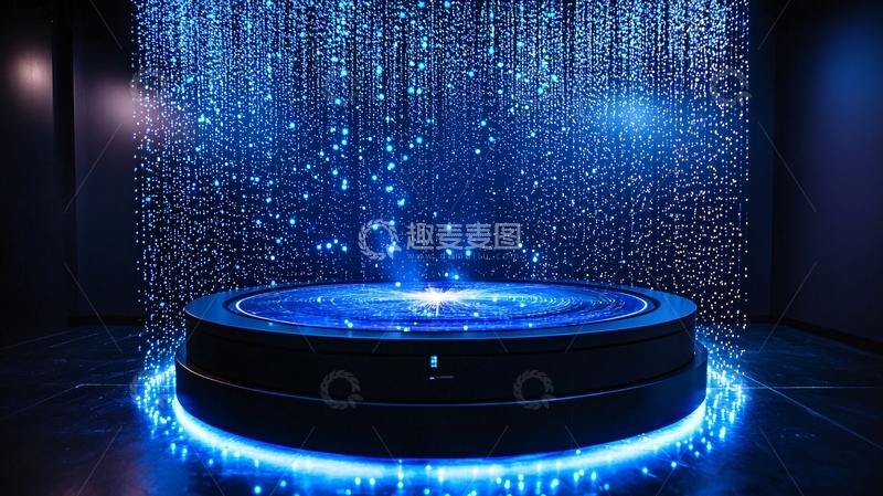高清大图下载【趣麦麦图】蓝色光晕科技展台