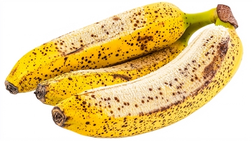 三根长有褐色斑点的香蕉