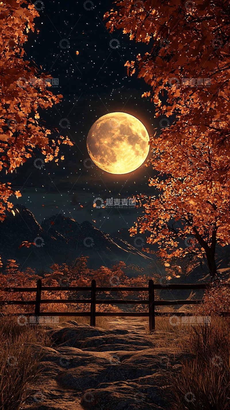 高清大图下载【趣麦麦图】秋夜满月