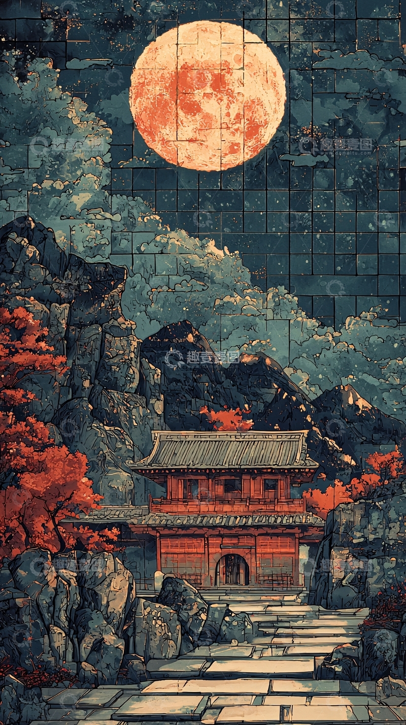 高清大图下载【趣麦麦图】水墨山水画264