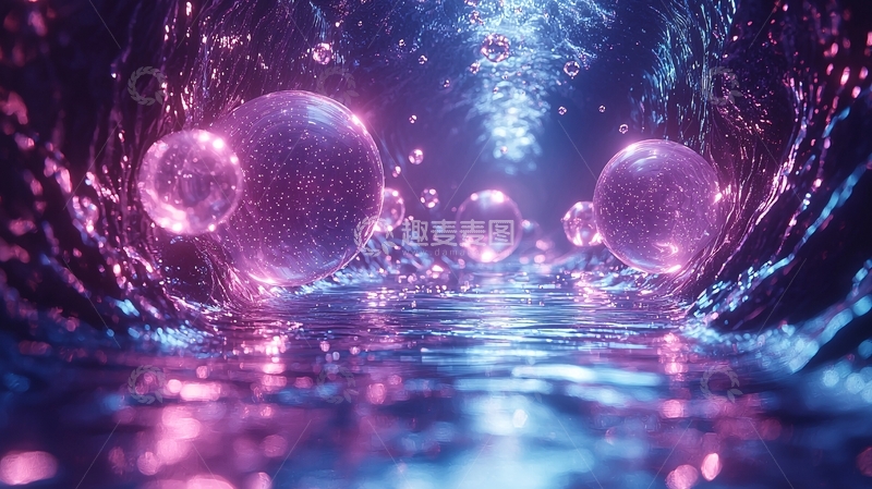 高清大图下载【趣麦麦图】科幻洞穴漂浮球体