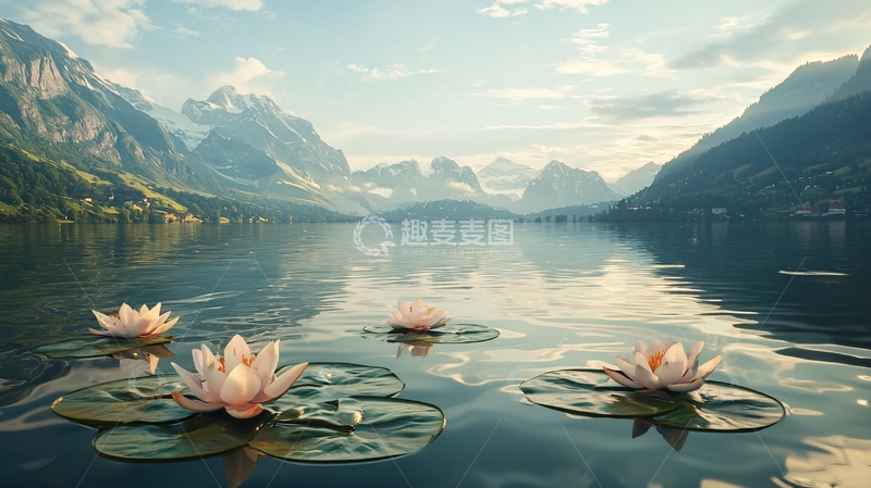 高清大图下载【趣麦麦图】宁静祥和的湖光山色