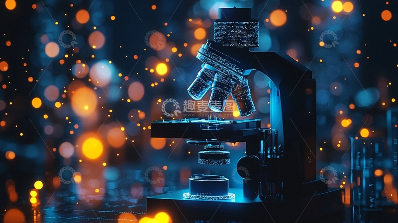 高清大图下载【趣麦麦图】显微镜与散焦光斑的科技感