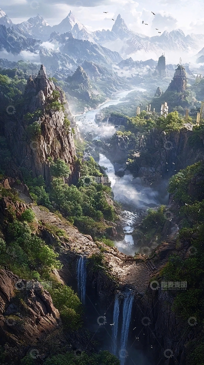 高清大图下载【趣麦麦图】奇幻山谷风景