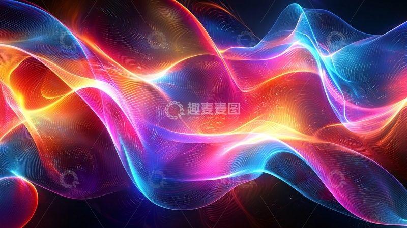 高清大图下载【趣麦麦图】彩色光线交织流动