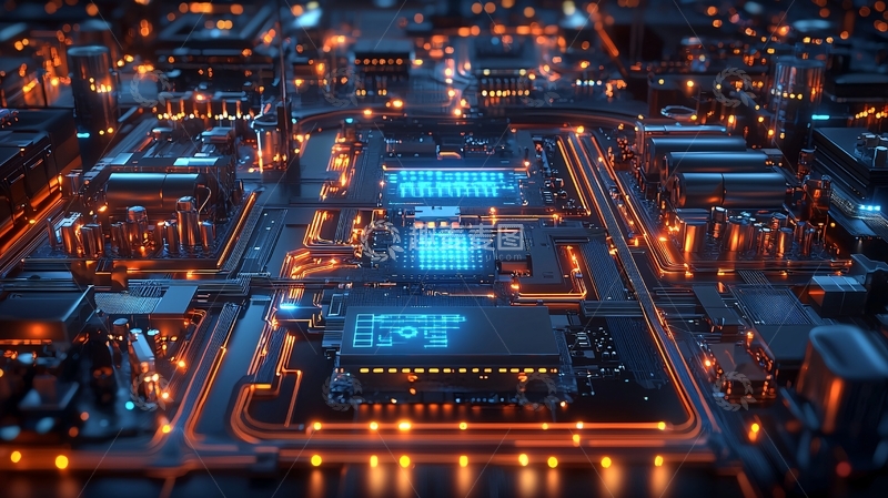 高清大图下载【趣麦麦图】电路板芯片科技感场景