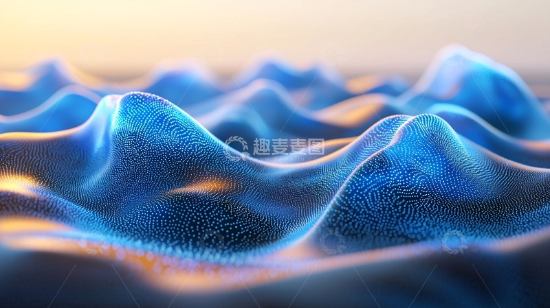 高清大图下载【趣麦麦图】蓝色抽象起伏表面
