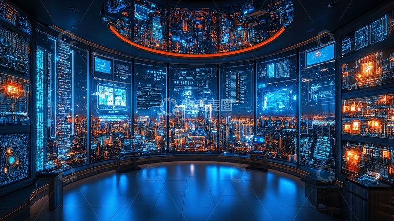 高清大图下载【趣麦麦图】未来感控制室