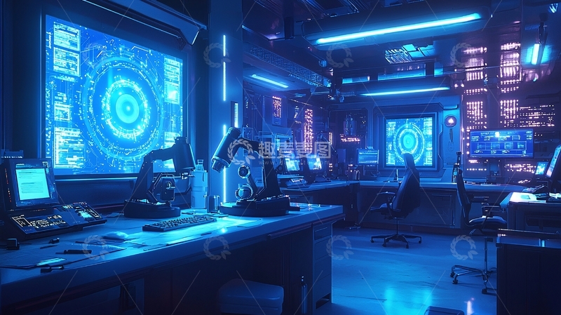 高清大图下载【趣麦麦图】未来感控制室