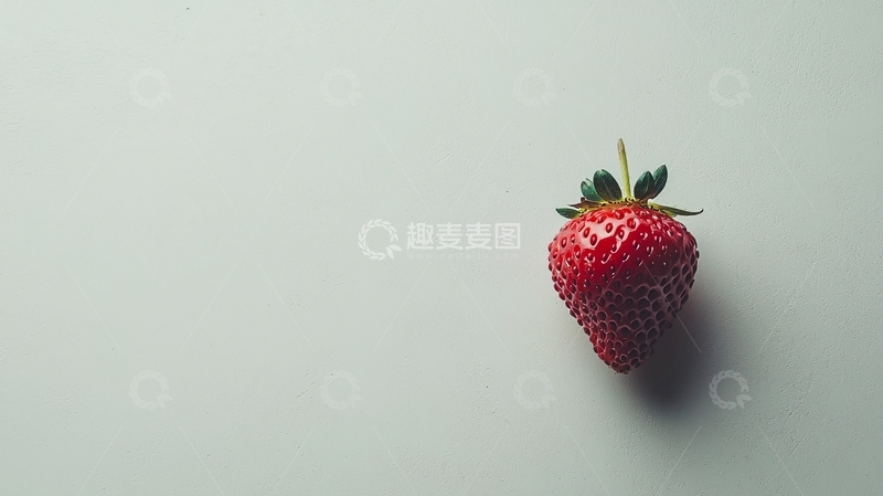 高清大图下载【趣麦麦图】单颗草莓特写