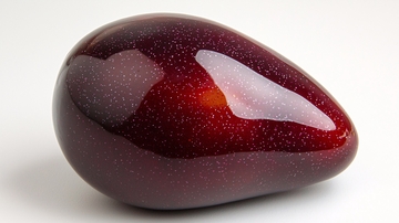 深红色光滑卵形陶瓷