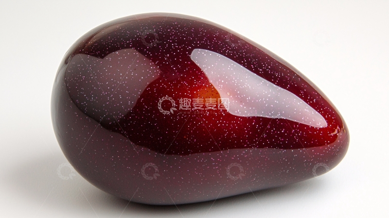 高清大图下载【趣麦麦图】深红色光滑卵形陶瓷