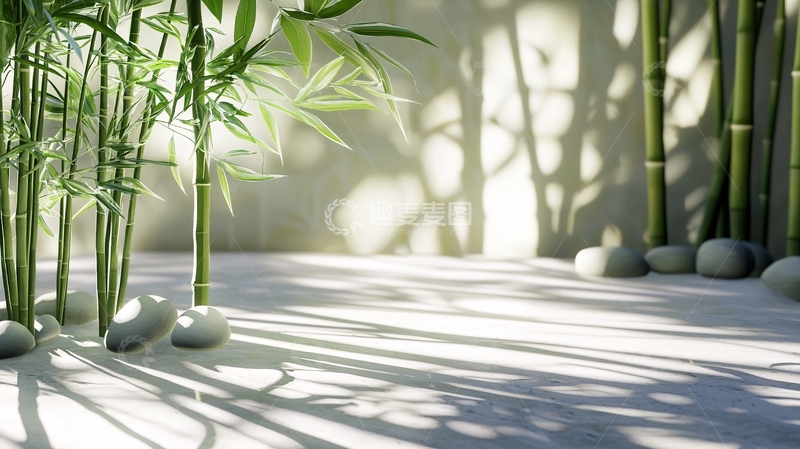 高清大图下载【趣麦麦图】竹林禅意背景