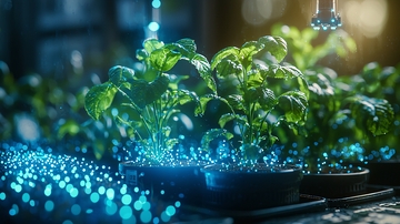 水培植物生长未来科技感