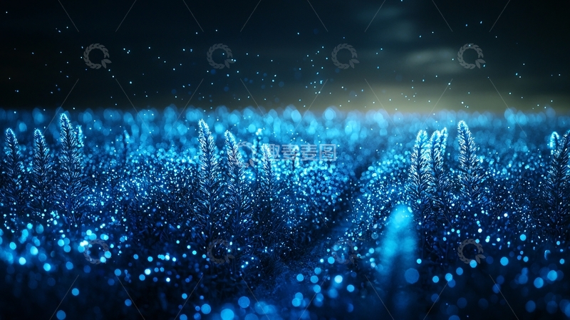 高清大图下载【趣麦麦图】发光的蓝色田野